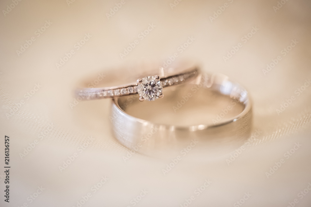 Wedding decoration and flowers with wedding rings