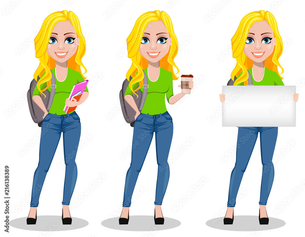 Fototapeta premium Happy student. Back to school.