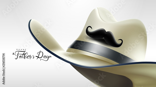 Happy Father’s Day greeting card, banner design with lettering, typography or Calligraphy in three-dimensional style