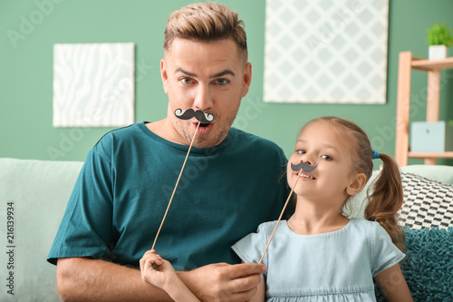 Happy father and daughter p...