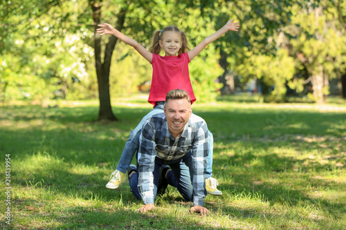 Happy father and daughter p...