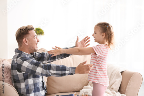 Happy father and daughter s...
