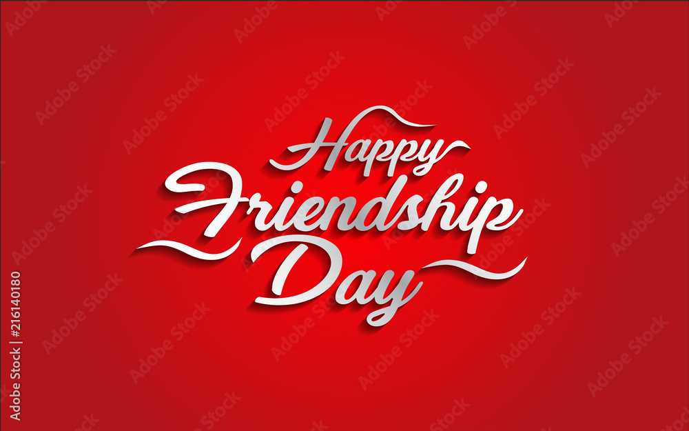 Happy friendship day.Creative  color happy friendship day text design element. vector illustration