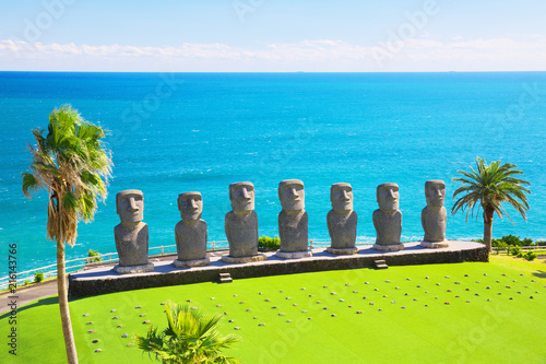 Schilderij op canvas Moai statues in Nichinan, Miyazaki, Japan