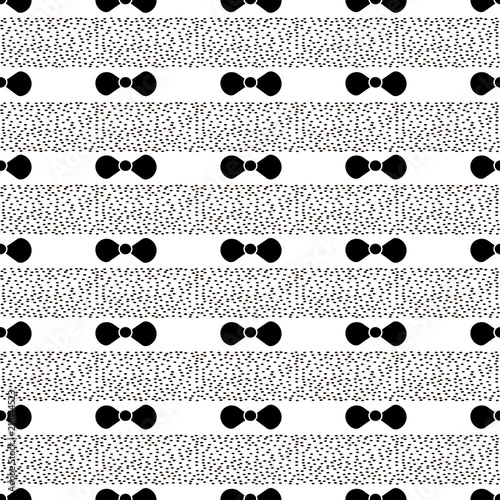 Seamless pattern with black bow tie on the white background .