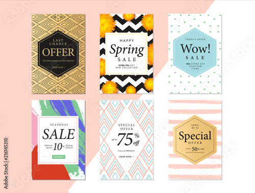 Modern promotion rectangle web banner for social media mobile apps. Elegant sale and discount promo backgrounds with abstract pattern. Email ad newsletter layouts.