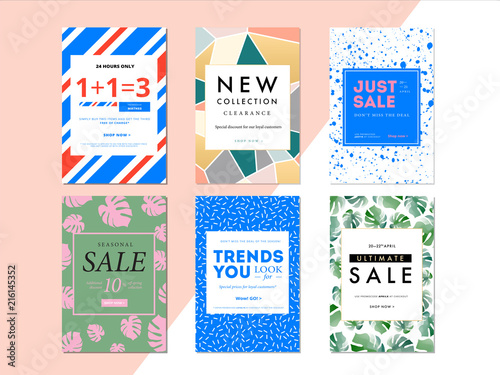 Modern promotion rectangle web banner for social media mobile apps. Elegant sale and discount promo backgrounds with abstract pattern. Email ad newsletter layouts.