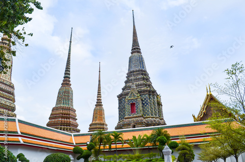 Pagodas at Wat Pho in Bangkok, Thailand. © Kallayanee