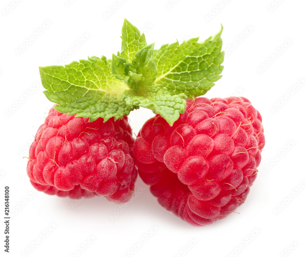 Delicious fresh ripe raspberries on white background Delicious fresh ripe raspberries on white background