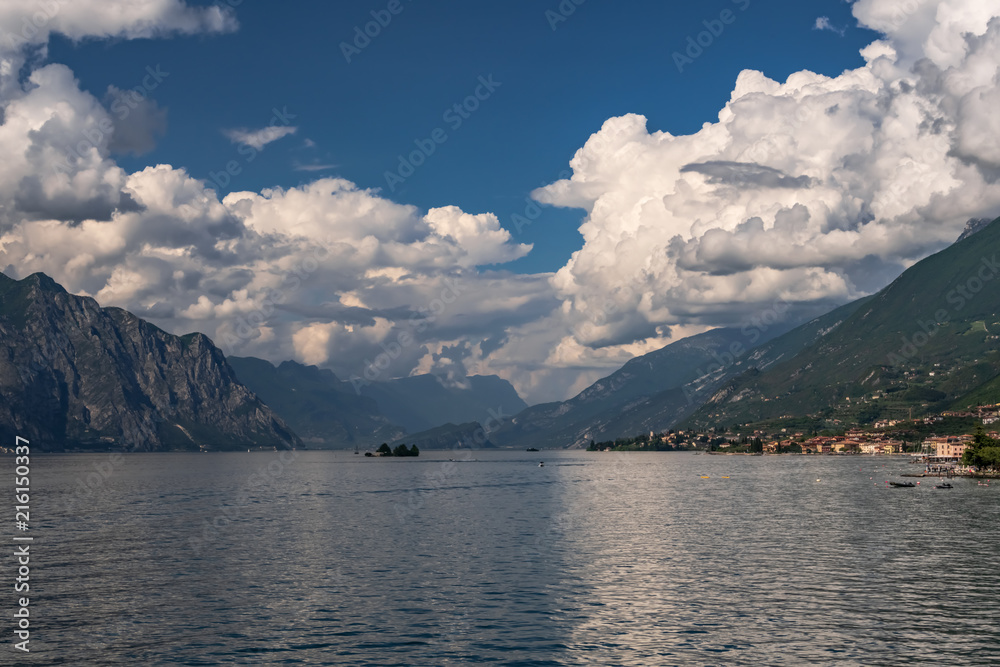 Panoramic view of the city on the shores of lake Garda.