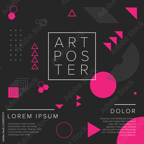 Modern geometry art poster template