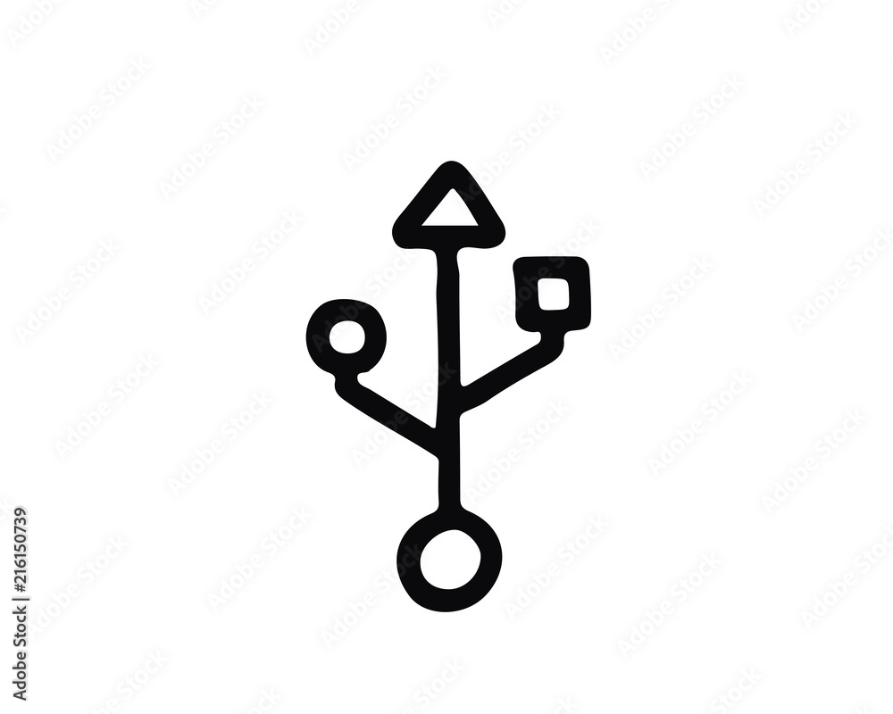 usb hand drawn icon , designed for web and app usb hand drawn icon , designed for web and app