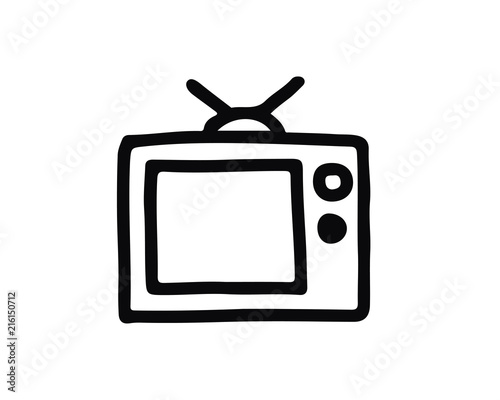 television hand drawn icon , designed for web and app