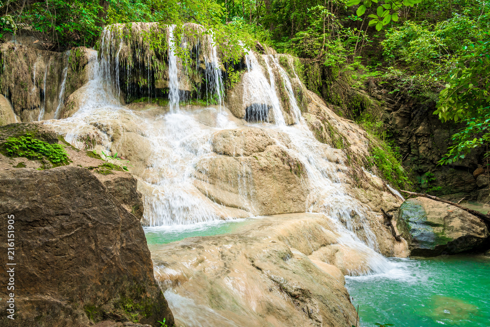 Naklejka premium Water fall wildlife Kanchanaburi Thailand
