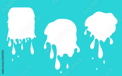 Vector of milk splash. Splash of milk on blue background.