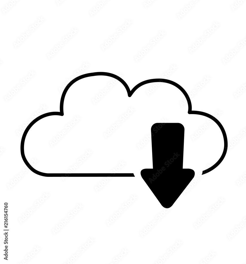 Download icon vector line isolated on white Download icon vector line isolated on white
