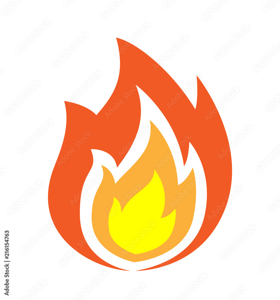 Fire flames icon vector illustration isolated on white Fire flames icon vector illustration isolated on white