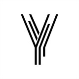 Y, YY, YYI, YI, YL initials line art geometric company logo