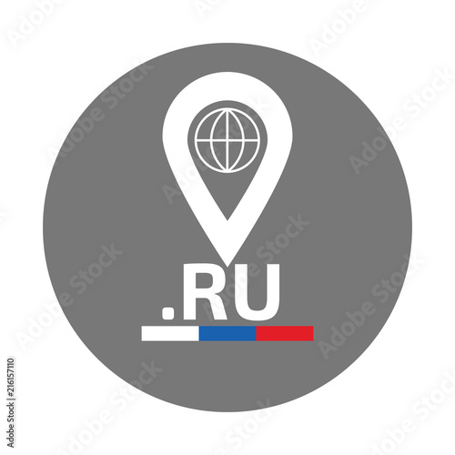 RU Domain zone vector flat logo photo