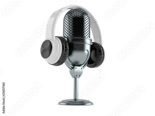Radio microphone with headphones