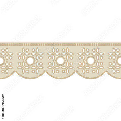 Seamless background with satin stitch embroidery. Traditional ornament. Rustic pattern. Textile rapport.