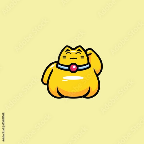 Fat Cat Logo Vector