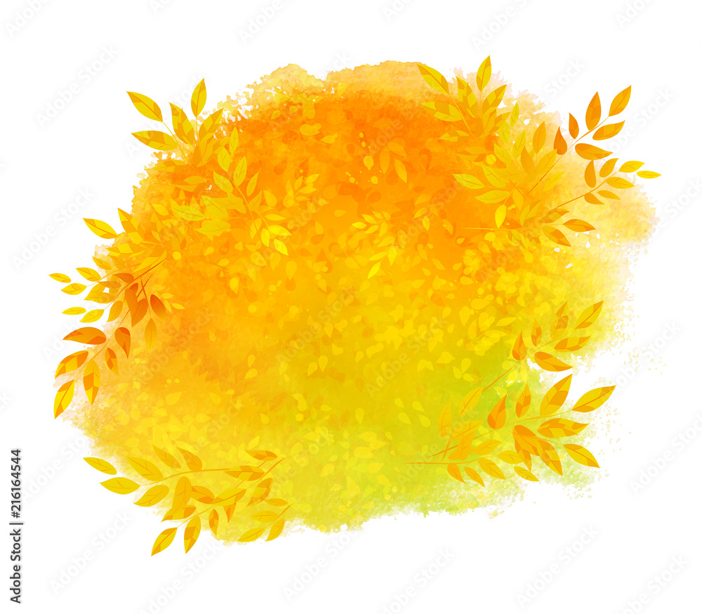 Autumn foliage watercolor banner Autumn foliage watercolor banner