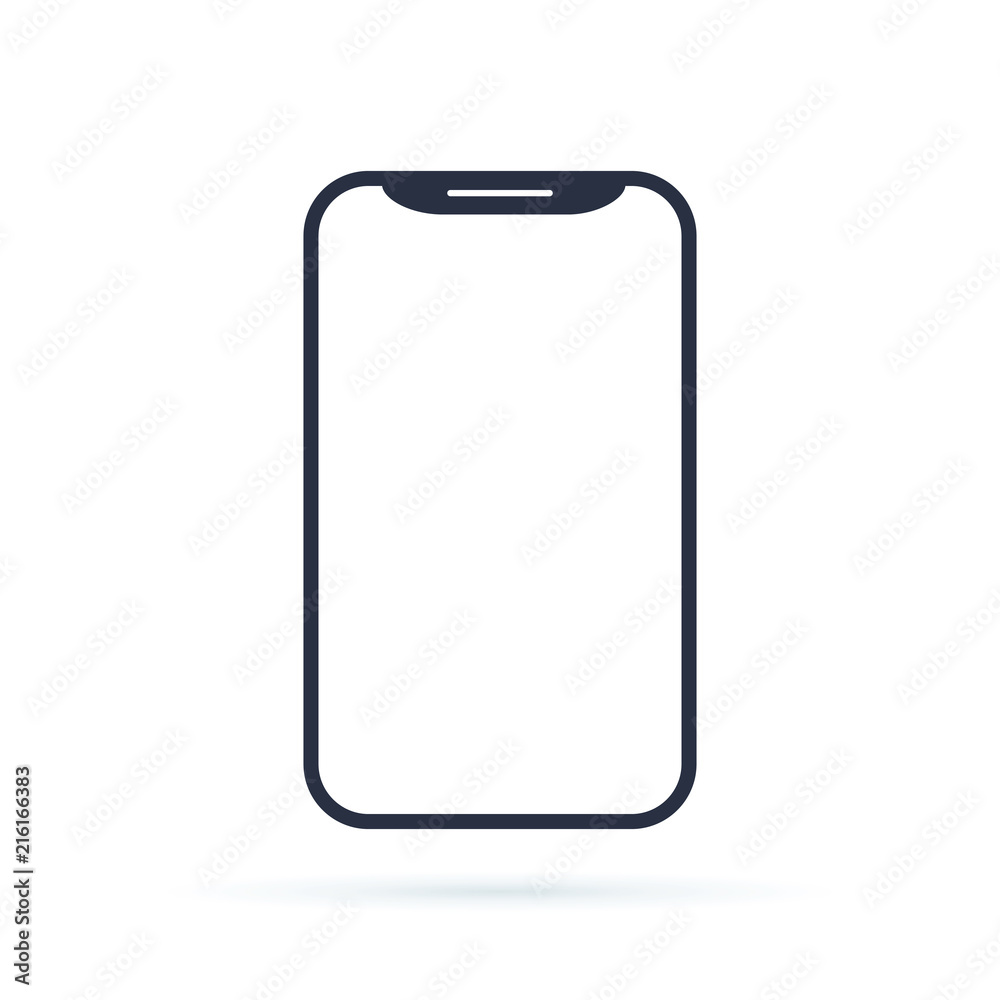 Mobile phone smartphone device gadget in line style on the white background. telephone icon. cellphone icon Mobile phone smartphone device gadget in line style on the white background. telephone icon. cellphone icon