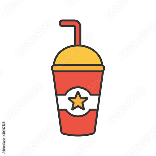 Cinema cold drink color icon