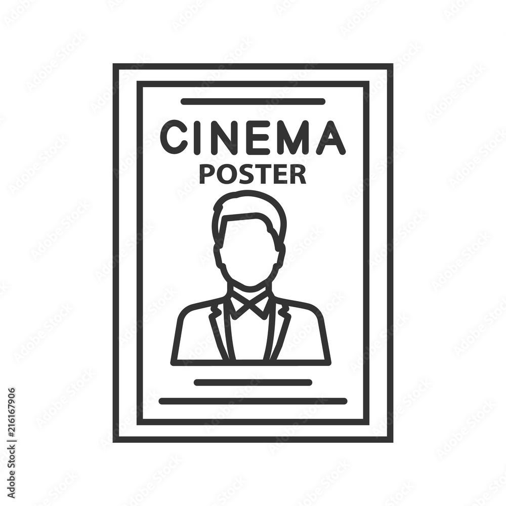 Fototapeta premium Movie poster linear icon