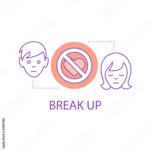 Couple break up concept icon