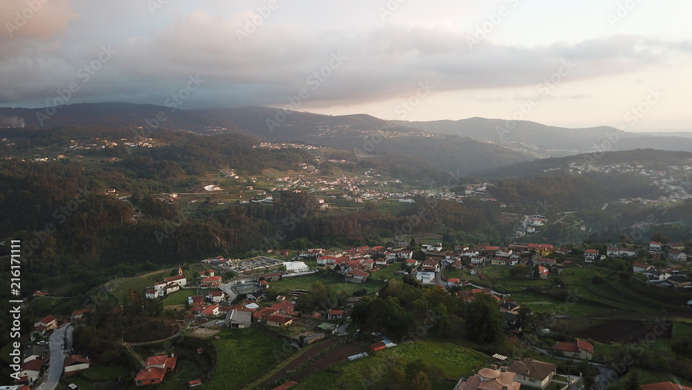 Paisagem de Vale de Cambra, vista de Drone, portugal