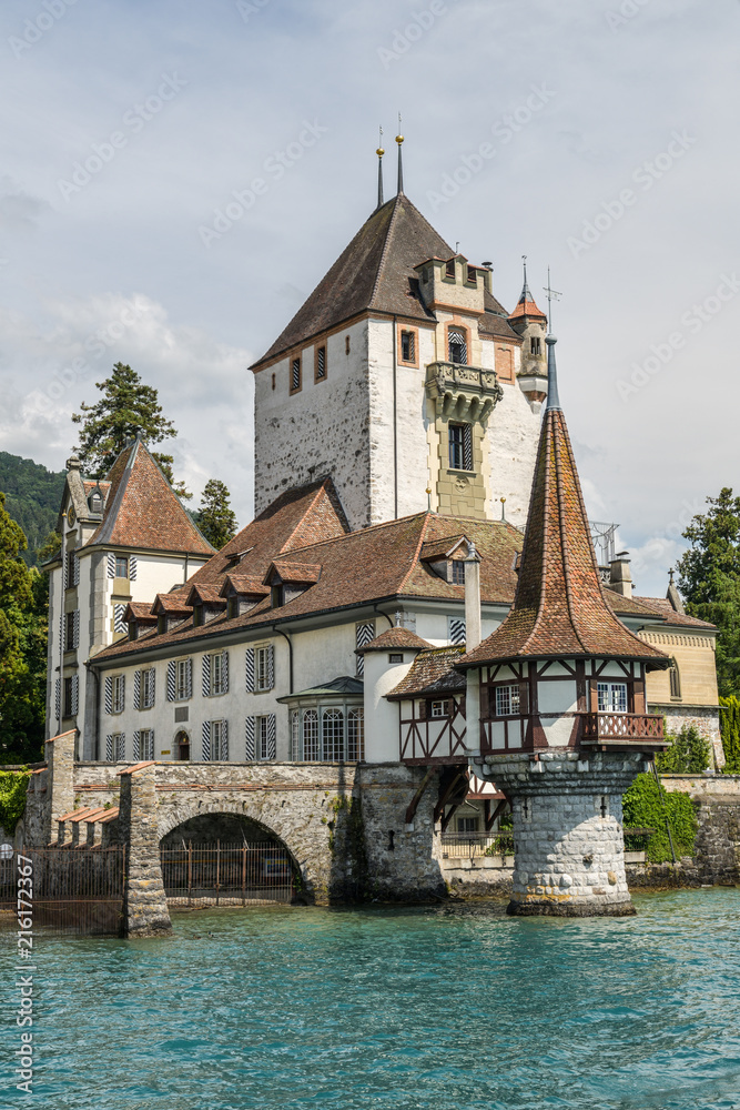 Castle Oberhofen near city of Thun in Switzerland