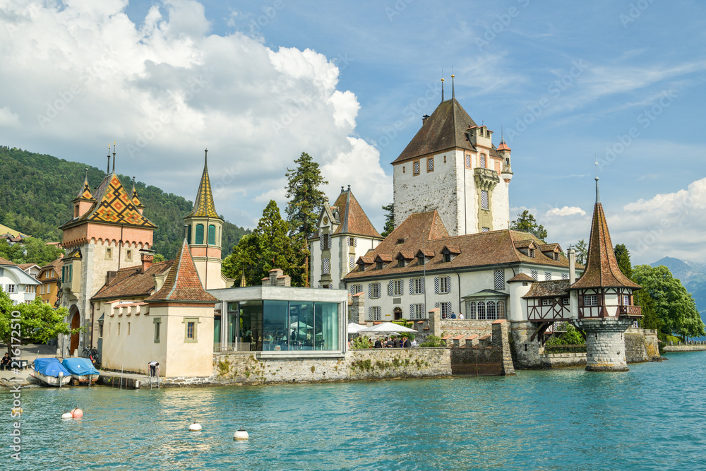 Guests enjoying wedding party at castle Oberhofen