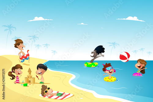 Vector Illustration of cartoon kids