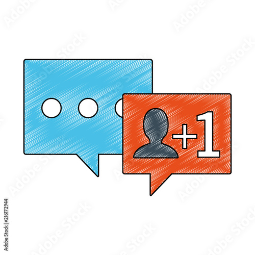 Bubble friend request symbol vector illustration graphic design