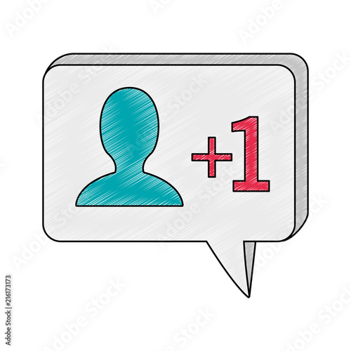 Bubble friend request symbol vector illustration graphic design