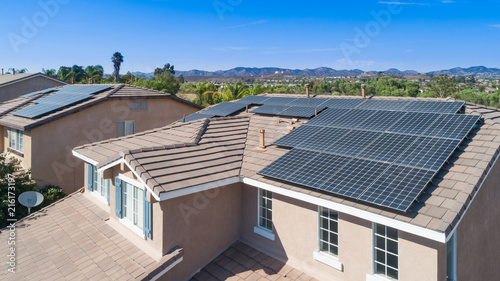 Solar Panels Installed on Roof of Large House