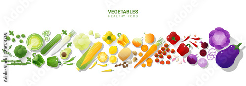 Set of vegetables isolated on white background , vector , illustration