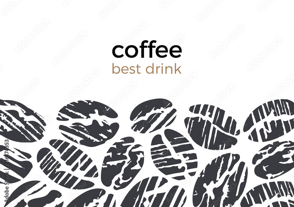 Vector abstract template of coffee bean Vector abstract template of coffee bean