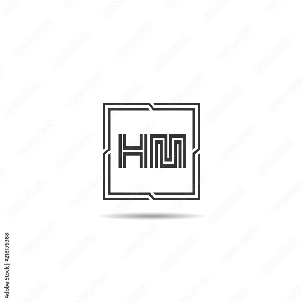 Fototapeta Initial Letter HM Logo Template Design