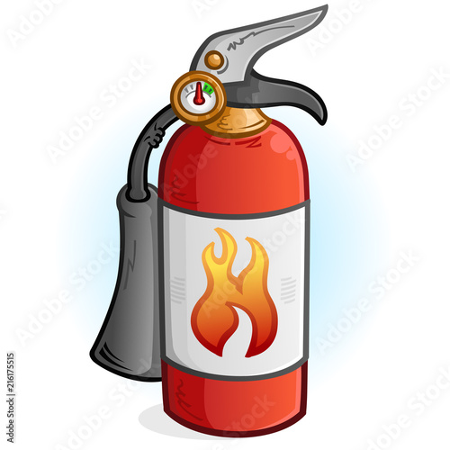 Fire extinguisher cartoon illustration