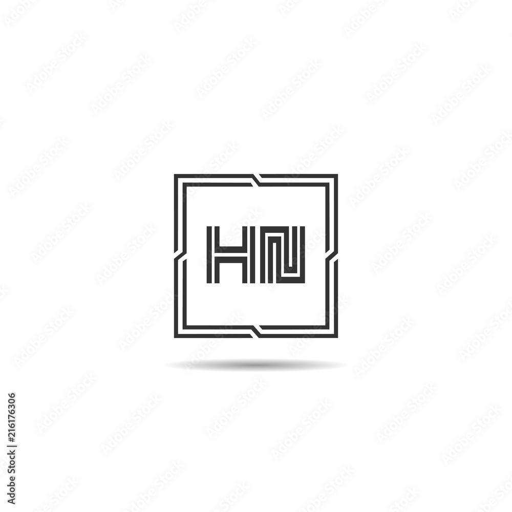 Fototapeta Initial Letter HN Logo Template Design