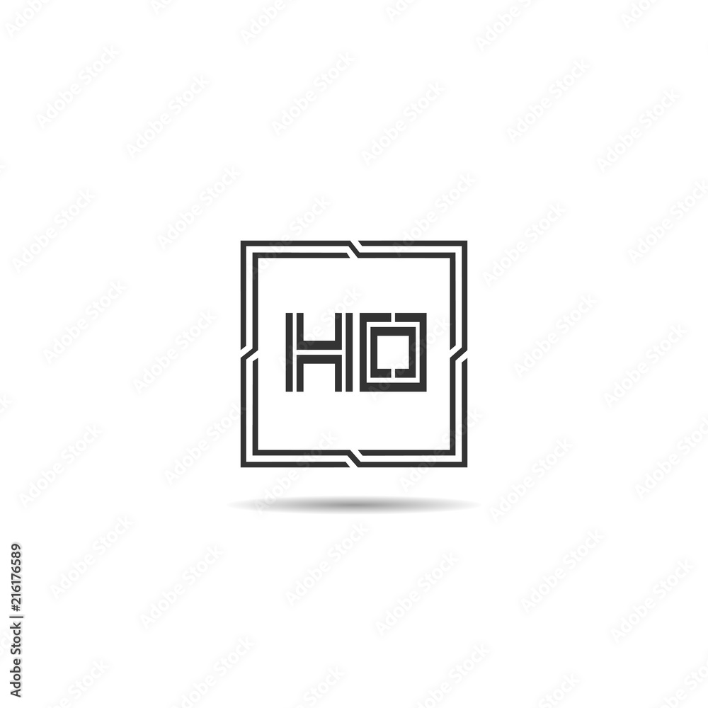 Initial Letter HO Logo Template Design