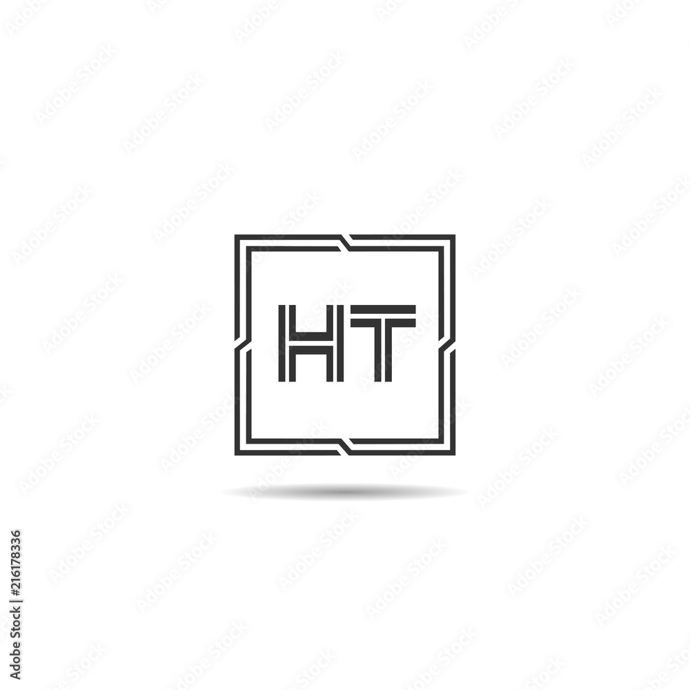 Initial Letter HT Logo Template Design