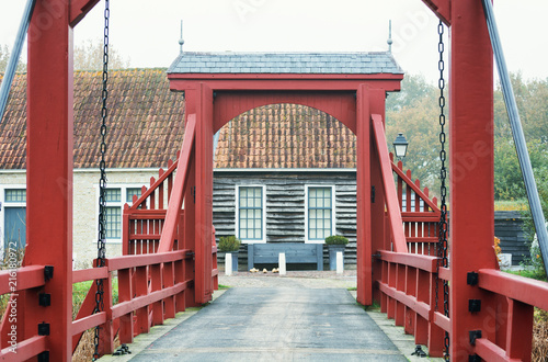 The access bridge to Bourtange, a Dutch fortified village in the province of Groningen