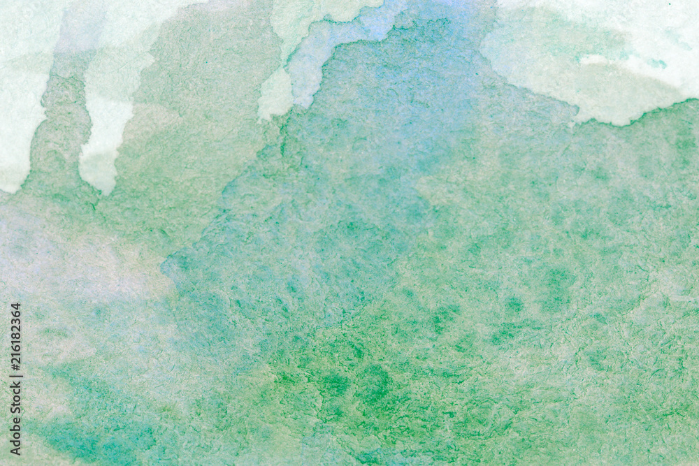 watercolor multicolor transparent spot blue green with texture for design