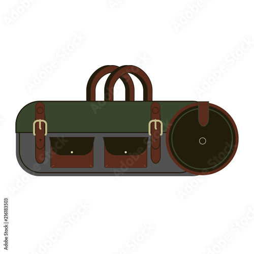 Travel bags, backpacks, cases, schoolbag flat isometric icons illustration. Set of illustrations for traveling, hiking, flying, resting, resting, study, vacation.