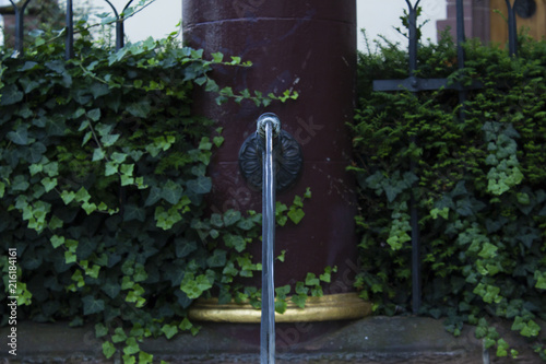 Fountain surrounded by greenery in the Old Town district of Basel, Switzerland. photo