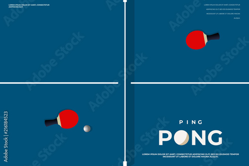 Tennis table. Ping-pong Poster Template. Table and rackets for ping-pong. Vector illustration EPS10